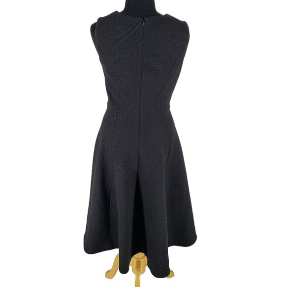 Dress the Population Modest Black V Neck Fit Flare Midi Dress - Picture 14 of 16